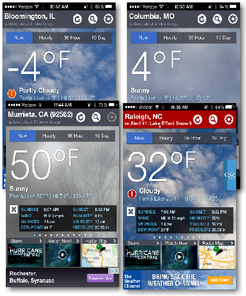 from Left to Right and Top to Bottom Bloomington, IL - Columbia, MO Murrietta, CA - Raleigh, NC