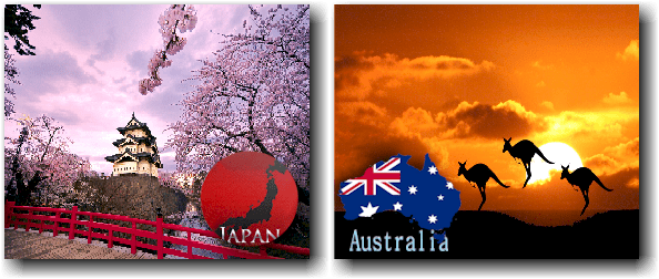 Japan - "The Land of the Rising Sun" & Australia - "The Land Down Under"