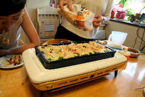 adding the fish flakes and etc.