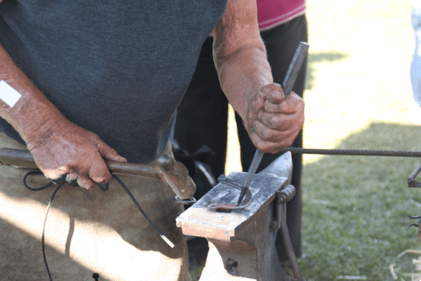 Blacksmith making horseshoes