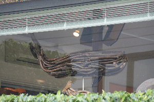 Whale out of wooden sticks