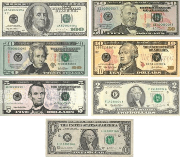 Currency from The United States (paper)