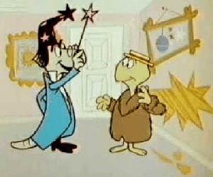 Mr. Wizard sending Tooter Turtle somewhere in the past, present or future