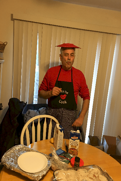 Chef Dah-nay from Paris/Macedon, NY in his Red silicone spill-stopper beret :)